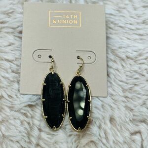 Nordstrom 14th & Union Black and Gold Oval Earrings